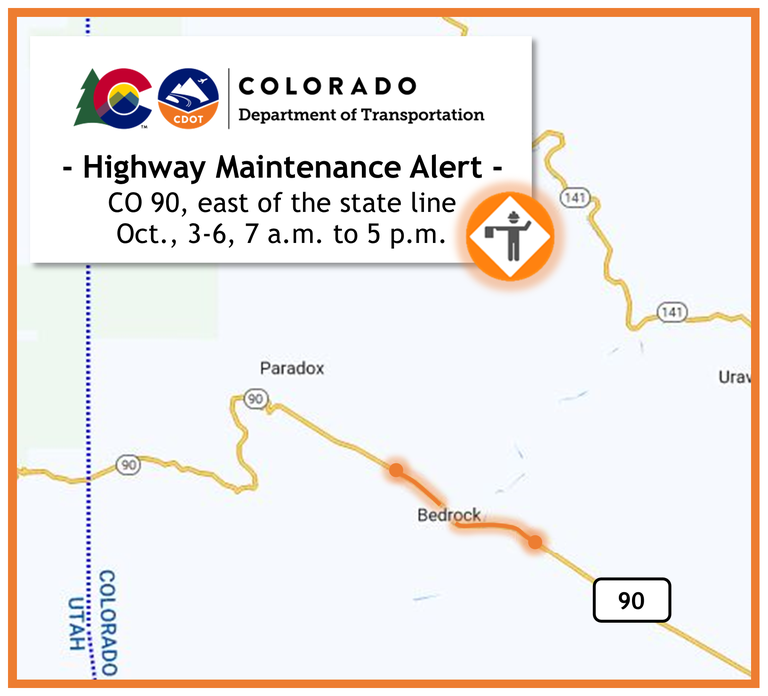 CO 90 Paving Operations map CO 90 Paving Operations map