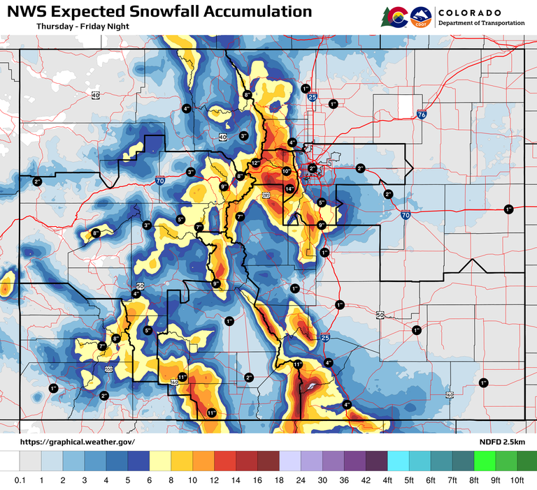 National Weather Service Map of expected snow accumulation Thursday, April 3, 2025 to Friday, April 4, 2025 National Weather Service Map of expected snow accumulation Thursday, April 3, 2025 to Friday, April 4, 2025