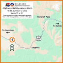 US 50 Gunnison to Salida Maintenance Alert map 03172025.png thumbnail image