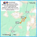 Winter Maintenance Alert Map CO 145 Lizard Head Pass, between 012125.png thumbnail image