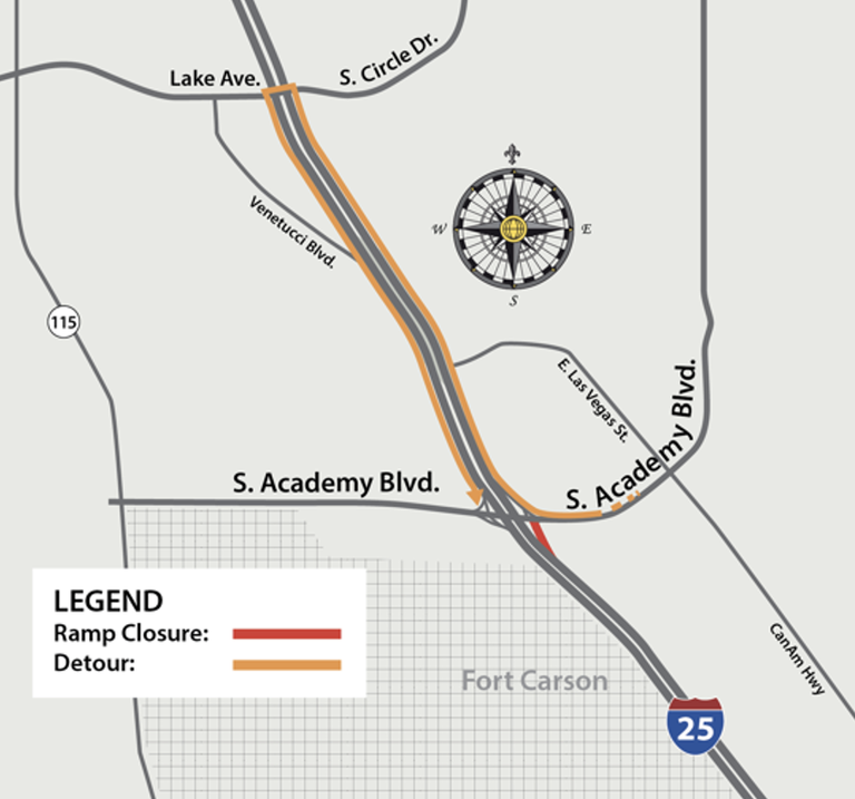 Ramp closure detour map Ramp closure detour map