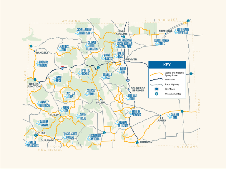 colorado byways map colorado byways map